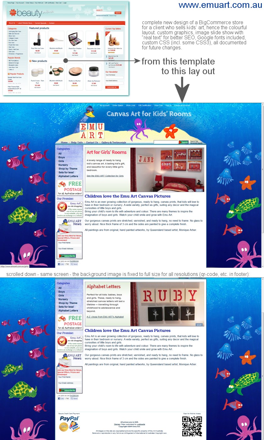 From a standard template to a personalised site